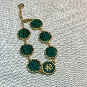Tory Burch Gold and Green Bracelet